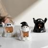 Ghost Ceramic Candle Holder Desktop Decoration Halloween Decor Decorative Stand for