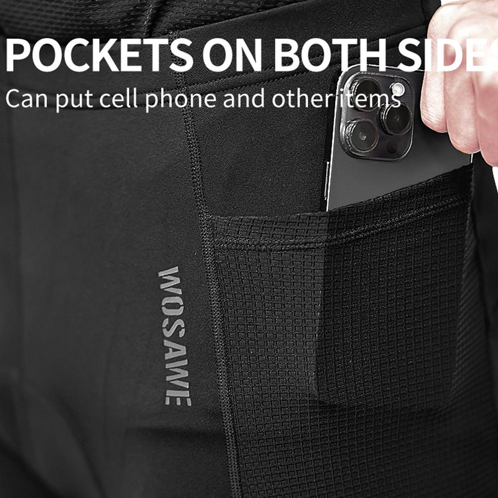 Wosawe Winter Men Cycling Set Thermal Fleece Soft Shell Jacket High Stretch Bicycle Riding Long Pants Warm Outdoor Sports Wear