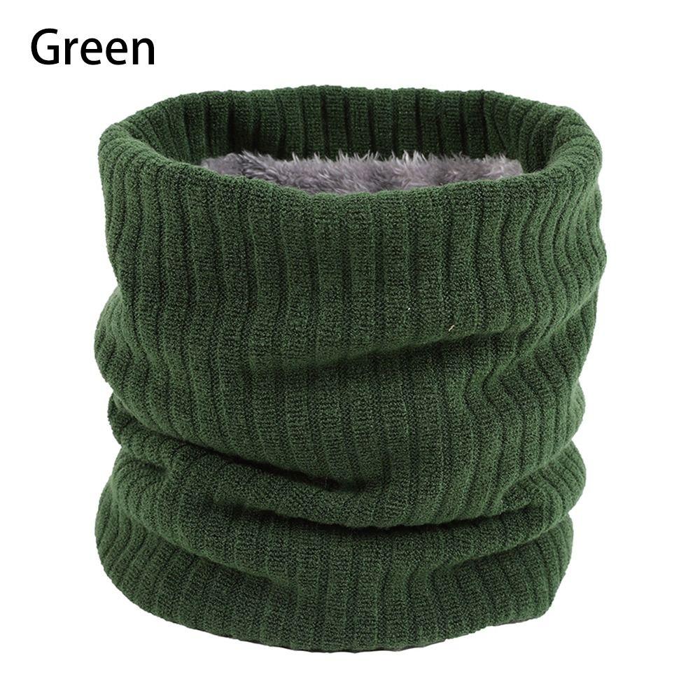 Windproof Knitted Neck Warmer Winter Neck Gaiter Fleece Lined Scarf Circle Loop Scarves