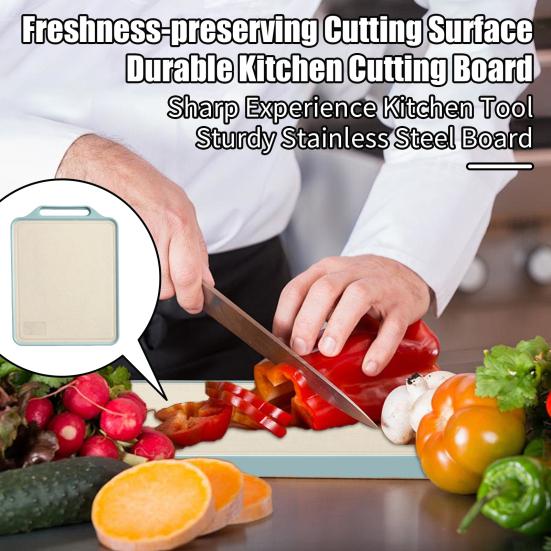 Разделочная доска из нержавеющей стали, двухсторонняя, большая, противоскользящая, разделочная доска для приготовления пищи