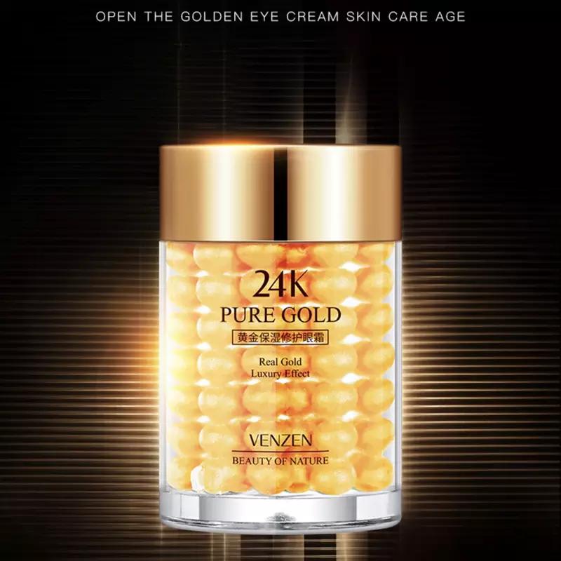 Крем для глаз с 24-каратным золотом, яркий увлажняющий крем для глаз, уменьшающий темные круги и тонкие линии, укрепляющий контур глаз, крем для век