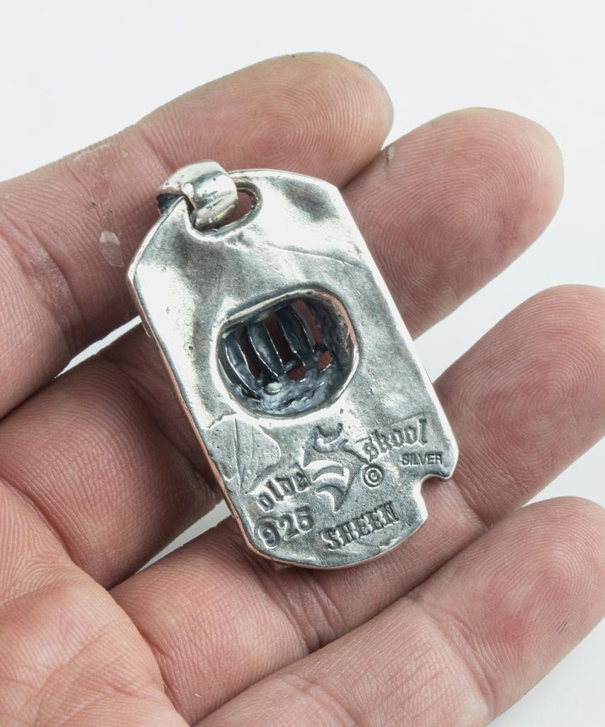 Sheen666 Crown Dog Tag Silver Pendant