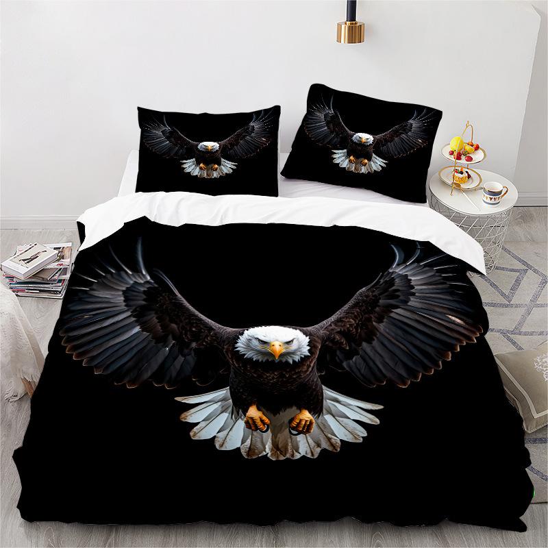 Комплект постельного белья из трех предметов серии Eagle с 3D цифровой печатью: простыня, пододеяльник
