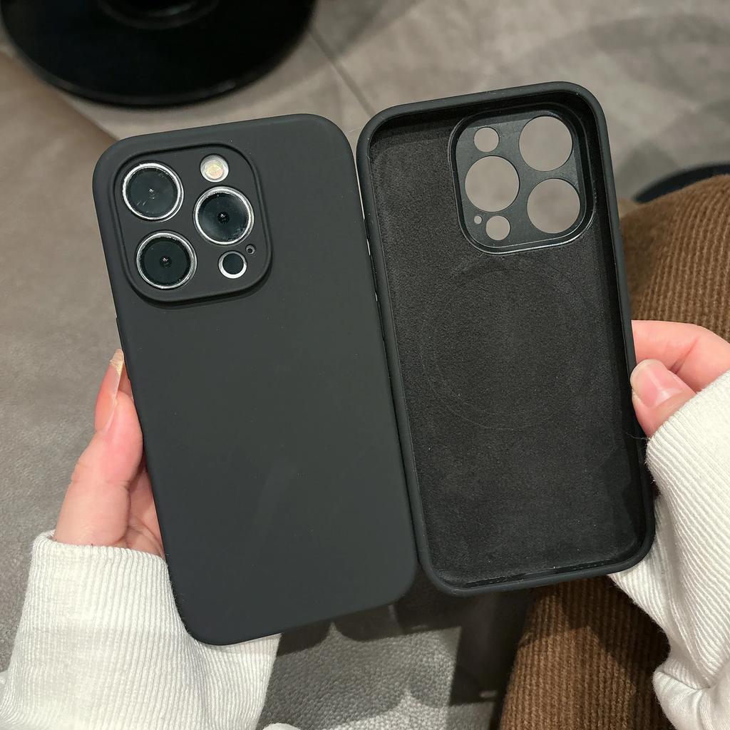 Оригинальный жидкий силикон для чехла Magsafe для iPhone 17 16 15 14 12 13 17 Pro Max Air Магнитная беспроводная зарядка Мягкое покрытие под кожу