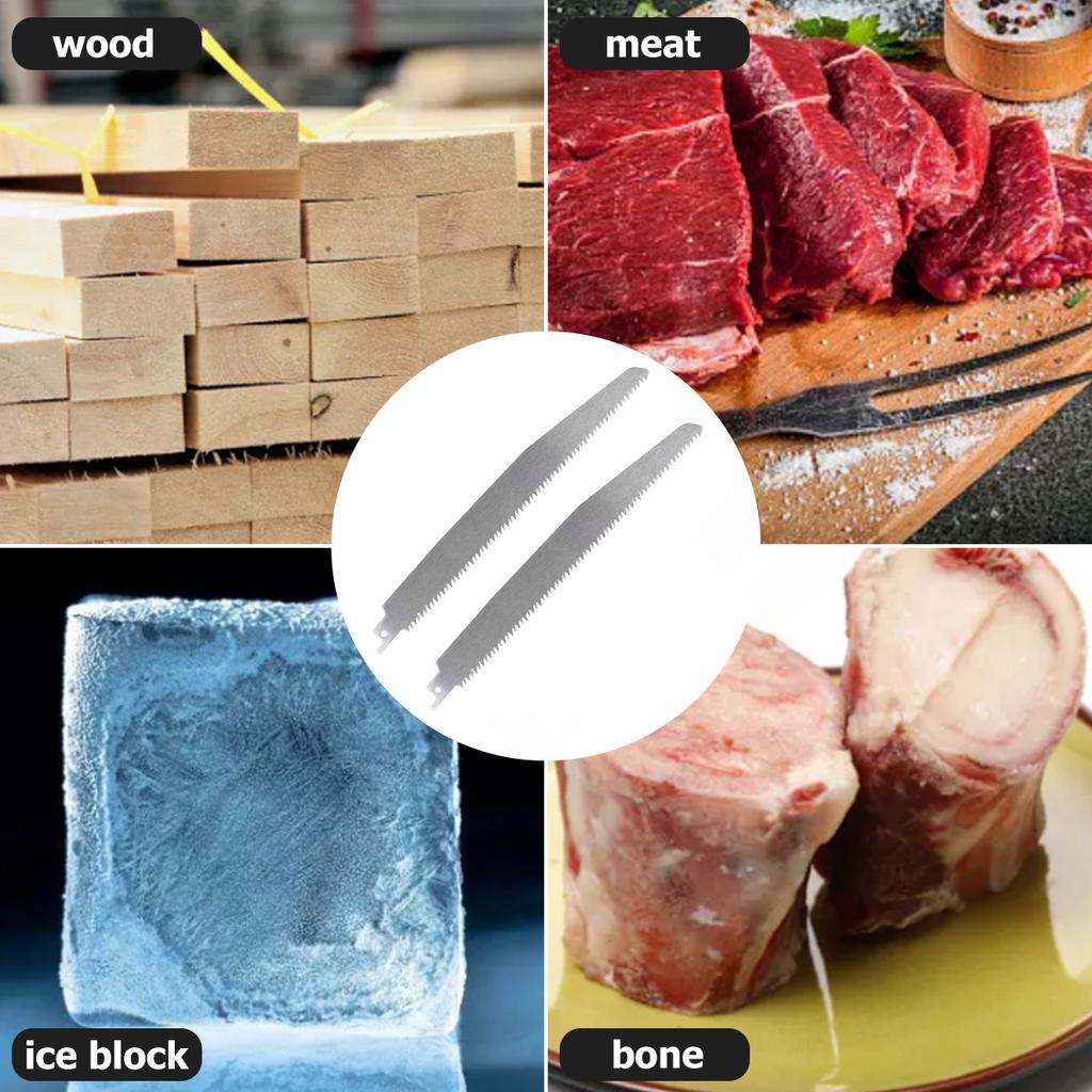 1/2/4 шт. Лезвие сабельной пилы Нержавеющая сталь Неокрашенное Лезвие для пилы по мясу Высокопрочное Острое лезвие для резки Заморож
