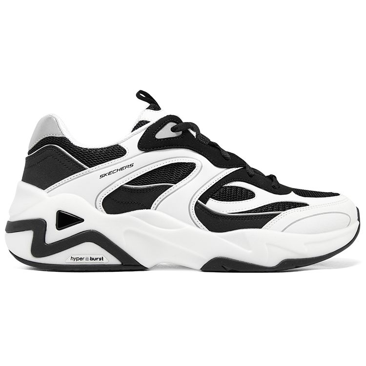 Skechers DLites Hyper Burst Bubble Panda Обувь Мужские Кроссовки Черный Белый 232425-WBK