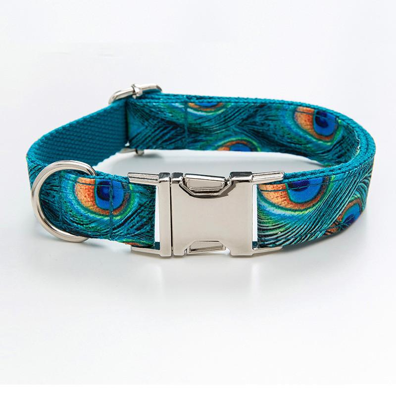 Pet Collar With Silver Buckle For Small Dogs Cotton Material Cute Flower Pattern Breathable Design