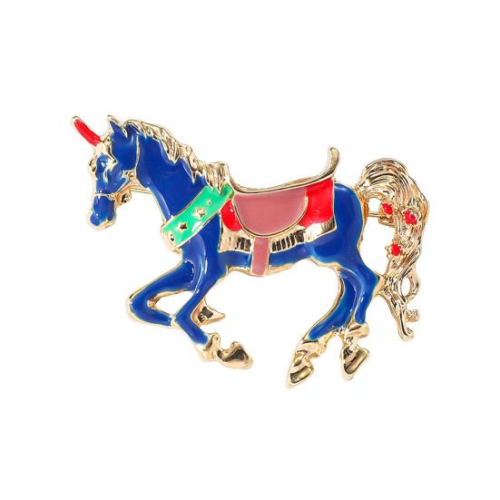 Brooch Pin Exquisite Craftsmanship Colorful Enamel Horse Shape Badge Clothing Decoration Parties Accessories