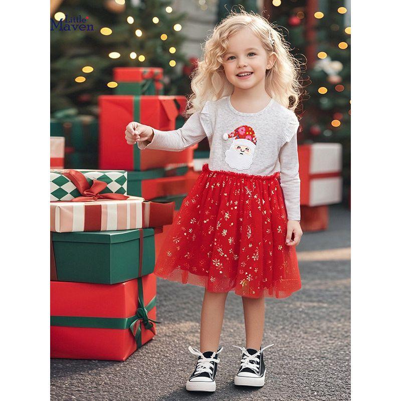 Little Maven Source Factory Children's Clothing Christmas Girls' Dress Autumn European and American Cartoon Children's Dress