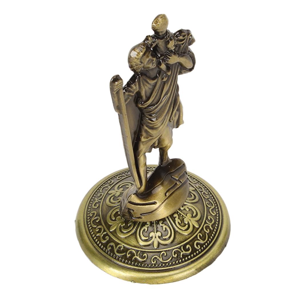 Jesus Statue Olive Colour 3.5in High Strong Alloy Stable Base Exquisite Details Jesus Figurine for Home Car Office