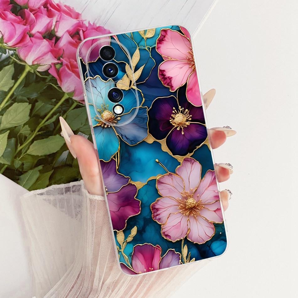 For Honor 70 70Pro Pro+ Cute Flower Butterfly Cat Painted Case For Honor70 70 Pro Plus 5G Soft Silicone TPU Phone Cases