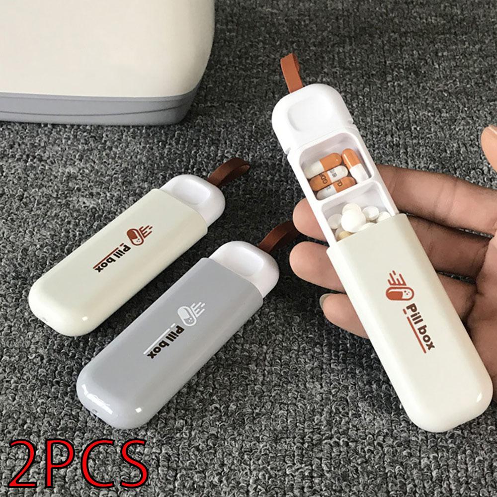 Коробка для таблеток в скандинавском стиле, коробка для хранения, 3 сетки, портативная таблетница, медицинское оборудование, дорожные принадлежности, таблетница, день выдачи лекарств, 2 шт.