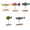 Decoration Handmade Crafts Fish Pattern Ornament Fishes Sculpture Table Decor Wooden Fish Statue