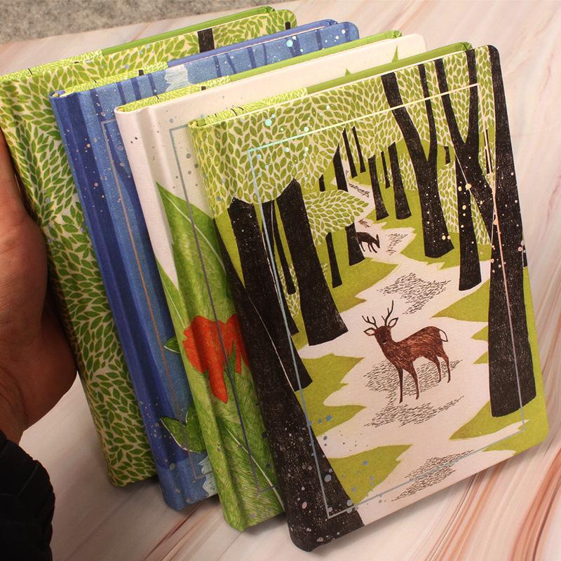 Forest Walk Fairy Tale Color Page Hand Ledger Exquisite Bronzing Hardcover Journal Notebook Hardcover Exquisite Gift