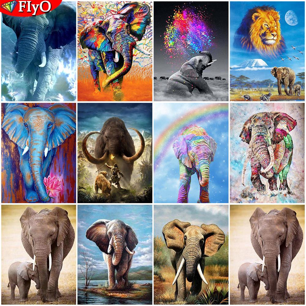 5D Алмазная картина Слон, полная дрель, квадратное рукоделие, Алмазная вышивка, полный набор, алмазная мозаика с животными, набор для вышивки крестиком, домашний декор