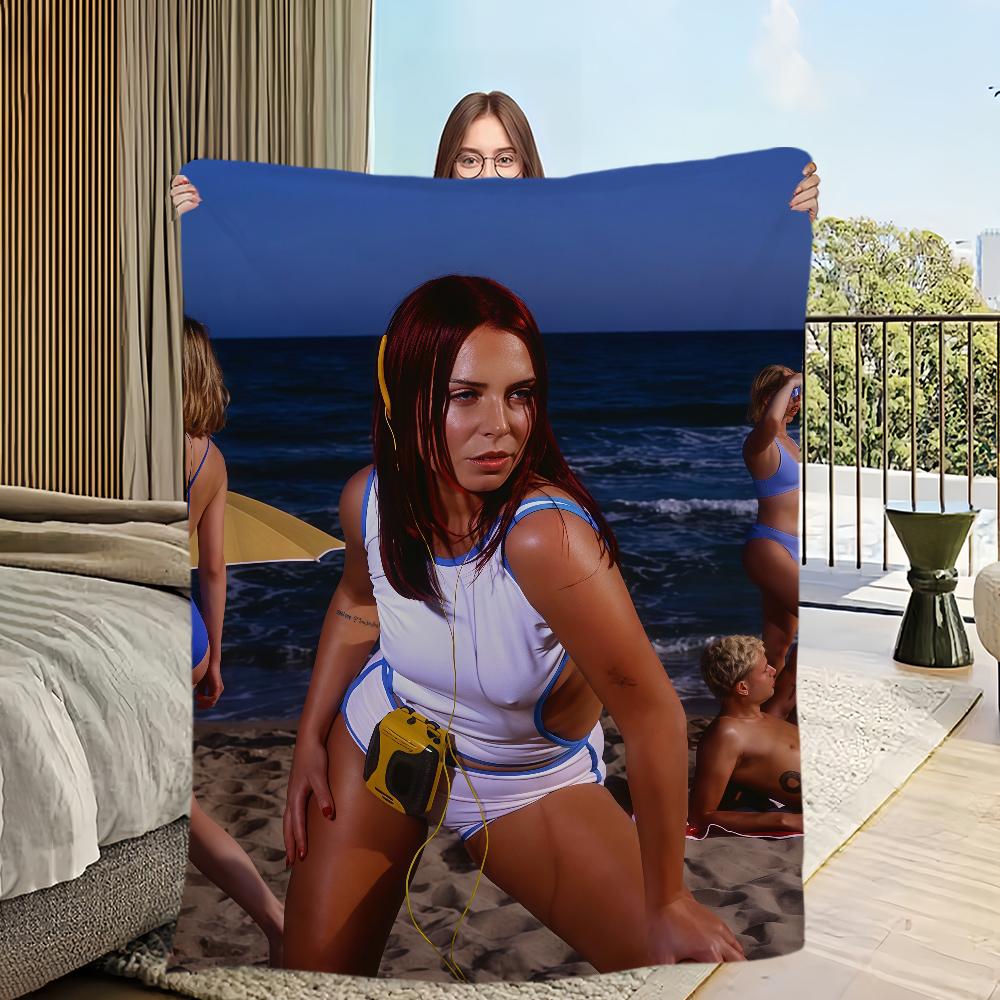 Singer R-Rose Gray Louder Please Blanket Flannel warm comfort soft plush blanket For Picnic Beds Sofas Homes And Bedrooms