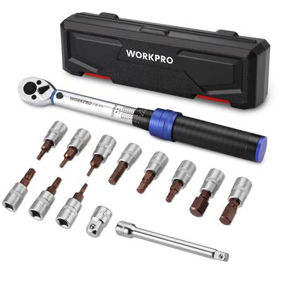 WORKPRO Torque 14-элементный приводной удлинитель с предустановленными битами 2 простых направления вращения Быстросъемный футляр для ремонта и обслуживания Калибровочный сертификат