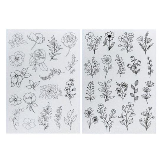 Yousheng 2 листа водорастворимого стабилизатора для вышивки DIY Stick Stitch бумага для вышивки с предварительно напечатанными цветами, листьями, животными, узорами, подарок для влюбленных