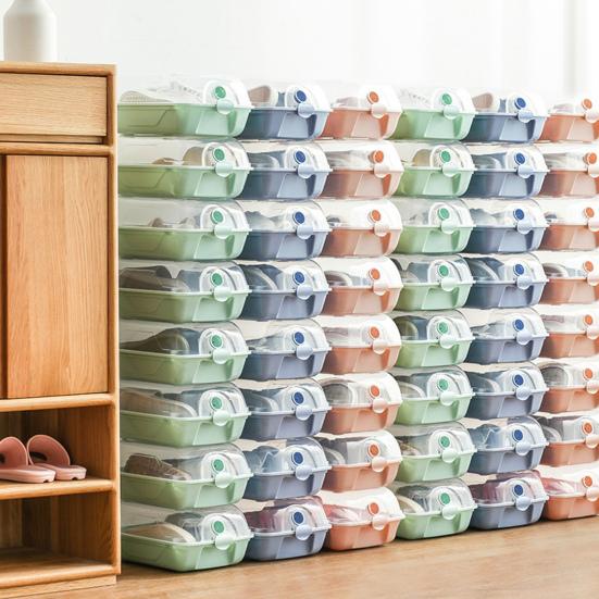 2 Pcs Shoes Storage Box Thickened Transparent  Ventilation Hole Dust-proof Anti-crack Reusable Universal Boot Box Car Travel Shoe Container