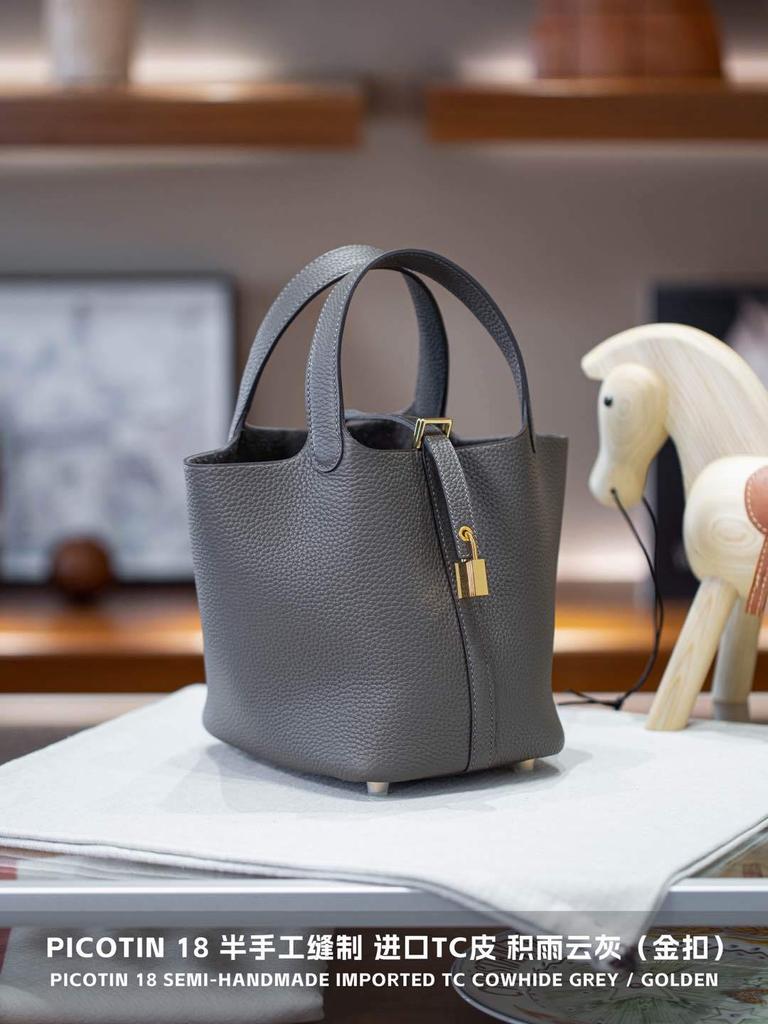 Picotin18 Сумка-тоут с ручкой половинной длины из коровьей кожи верхнего слоя Сто стилей Классическая женская сумка Сумка