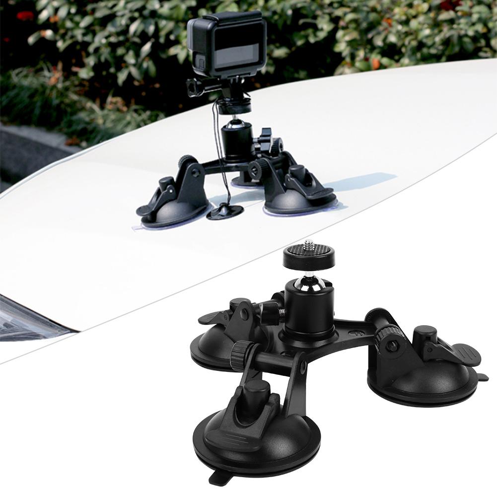 Car Triple Suction Cup Sucker Mount Holder Bracket with Ball Head for OSMO for GoPro Camera