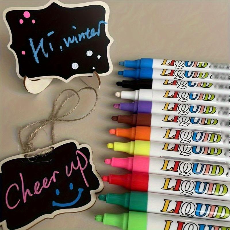 8/12pcs Neon Color Liquid Chalk Makers For Blackboard, Chalkboard Signs, Glass Window, Erasable Window Markers For Cars Easter Gift