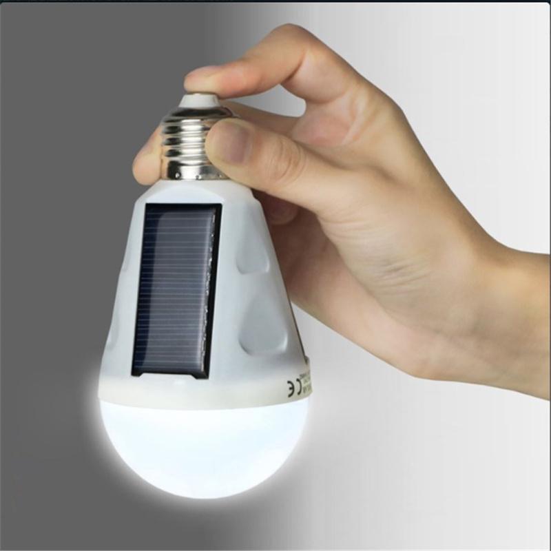 12w Led Solar Panel Light Bulb Tent Yard Garden Portable Camping Indoor/outdoor Lamp