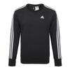 Adidas Ess 3S Crew Lifestyle Series Striped Comfortable Sports Long Sleeve Pullover Sweatshirt Men Sweatshirt Black BQ9645
