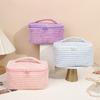 Простая мягкая плюшевая косметичка для женщин, большая вместительная портативная косметичка для хранения вещей, портативная косметичка для мытья, косметички для путешествий и путешествий