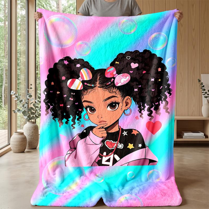 Candyland Adventure blanket Personalized Name Flannel Blanket Soft Cozy Plush Throw for Sofa Bed Lightweight Home Decor