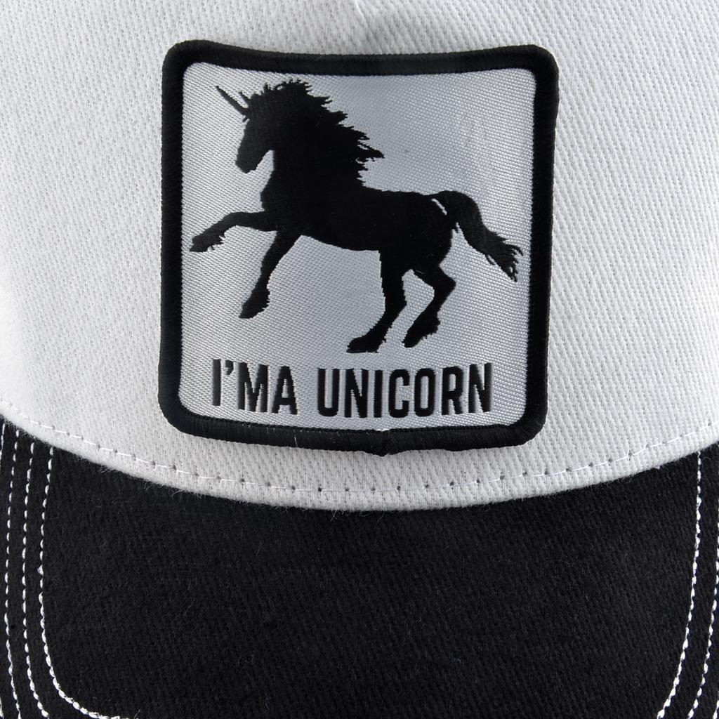 Baseball Cap With Unicorn Patch Men's Snapback Baseball Hat Four Seasons Outdoor Visor Caps Women Black White Casual Cap