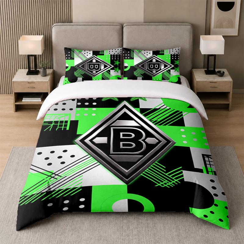 3Pcs Bedding SetBorussia Mönchengladbach Soft Bed Sheet and Two Pillowcases Home Bedroom Decor