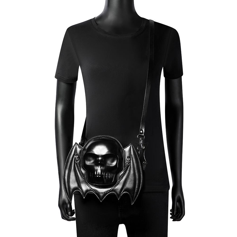 Женская панк-сумка через плечо с дизайном черепа и летучей мыши