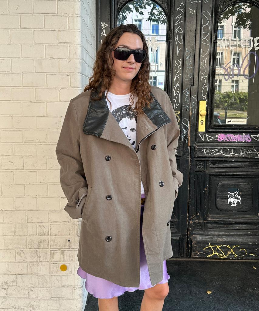 NUAKLE (W) Vincent Double Coat_Fade Khaki