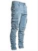 New Denim Jeans for Men with Side Pockets Small Feet and Tight Fit