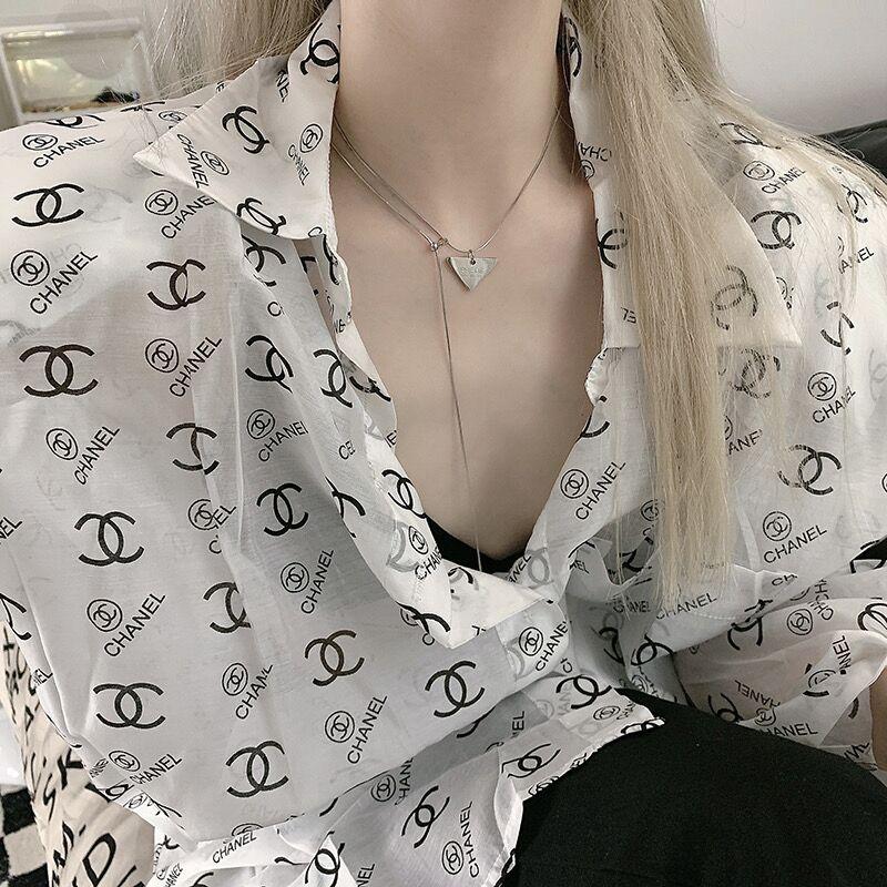 Нишевый дизайн, милое и крутое геометрическое треугольное ожерелье, модное, универсальное, простое, с подвеской, цепочка для свитера, женское, изысканное