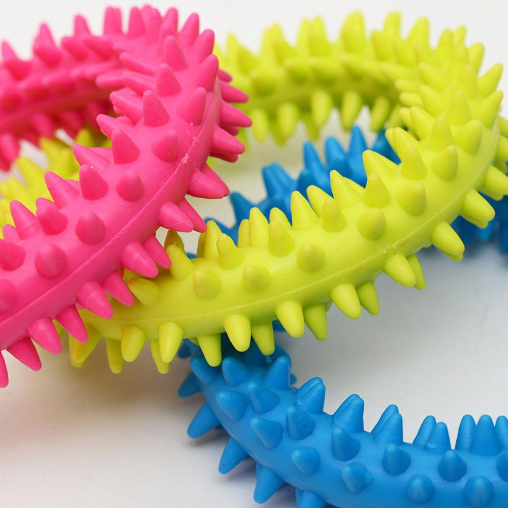 Interesting Molar Training Chew Rubber Thorn Bone Dog Toys chewing bite Teething Toy Puppy molar