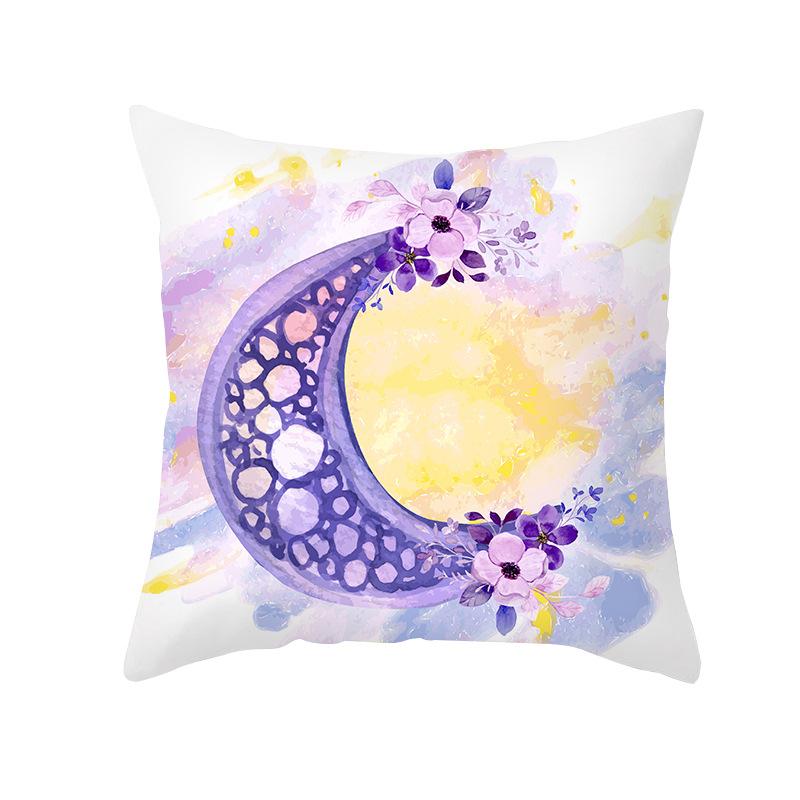 New Moon Pillow Case Peach Skin Printed Home Fabric Living Room Sofa Cushion Cover Bedroom Pillow Cover