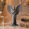 3D Printed Angel Statue Crown Figurine Vintage Guardian Angle Statue Shape Ornament Artistic Winged Women Sculpture for Home Tabletop Decoration