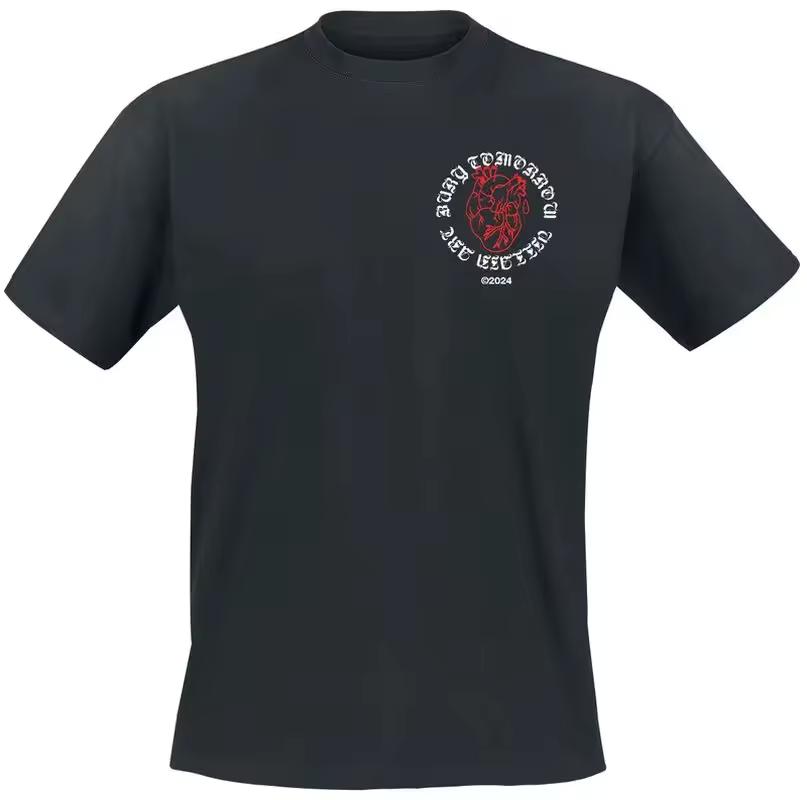 Black Veil Brides Heart Tee, Rock Band T-Shirt with Anatomical Chest Print & Gothic Back Quote, Band Fan Merch