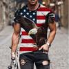 Men's Graphic Eagle American Flag Independence Day Shirt T-shirt Short Sleeve 3D Printing Designer Casual Daily Summer Clothing