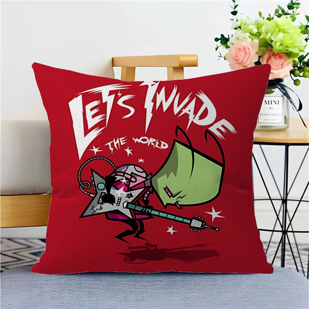 Funny Anime Invader ZIM Cushion Cover Inches Farmhouse Decor Home Throw Pillow Covers for Couch Decorations