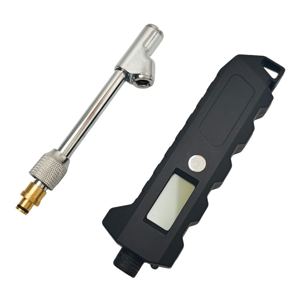 Digital Tire Pressure Gauge 230 PSI Heavy Duty Dual Head Plastic Made for Truck and RV with Backlit LCD and Flashlight
