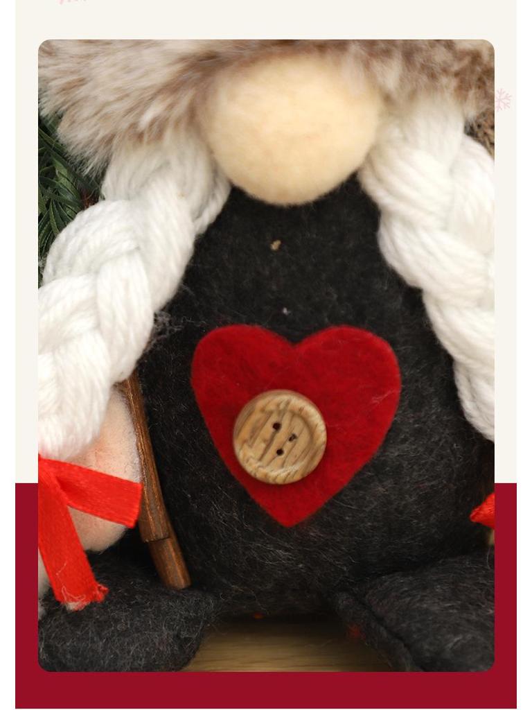 Новая Рождественская вязаная шапка с веткой сосны и украшением Рудольф - Праздничный подарок для вечеринки, игрушка