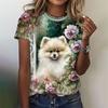 Футболка с принтом 3D Kawaii Cat Dog для женщин, забавные футболки с изображением животных, летние повседневные топы с круглым вырезом, свободные футболки с коротким рукавом