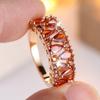 Wide Pear Cut Red Zircon Rings for Women Vintage Gold Color Engagement Ring Wedding Jewelry Anniversary Birthday Gifts