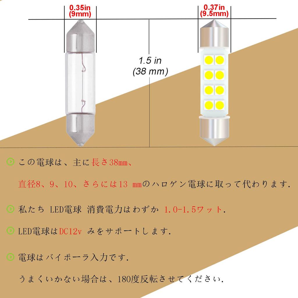 WiseShine 360 Degree Luminous DC 38mm 6418 6411 LED Bulb Light Super Bright