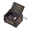 Hand Cranked Music Box Engraving Patterns Black Portable Lightweight Wood Metal Wooden Musical Box