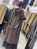 Женское очень длинное двустороннее шерстяное пальто с капюшоном, поясом и большим лацканом, утолщенный кашемир, свободный и темпераментный стиль