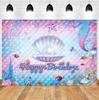 Mermaid Birthday Party Decorations Tableware Set Paper Cups Plates Tablecloth Backdrop Birthday Theme Event Supplies For Kids